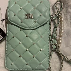 Badgley Mischka Mint Green Quilted Crossbody Bag